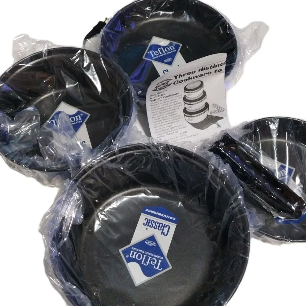 GSI Outdoors Bugaboo 5 pc Teflon Cookset Blue Non-Stick Aluminum Camp Tailgate